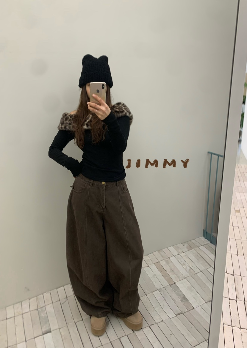 JIMMY韓國直郵㊣女裝新品人氣職業25秋冬熱賣時尚真品長袖T恤JIMMY/REMAKE長袖T恤