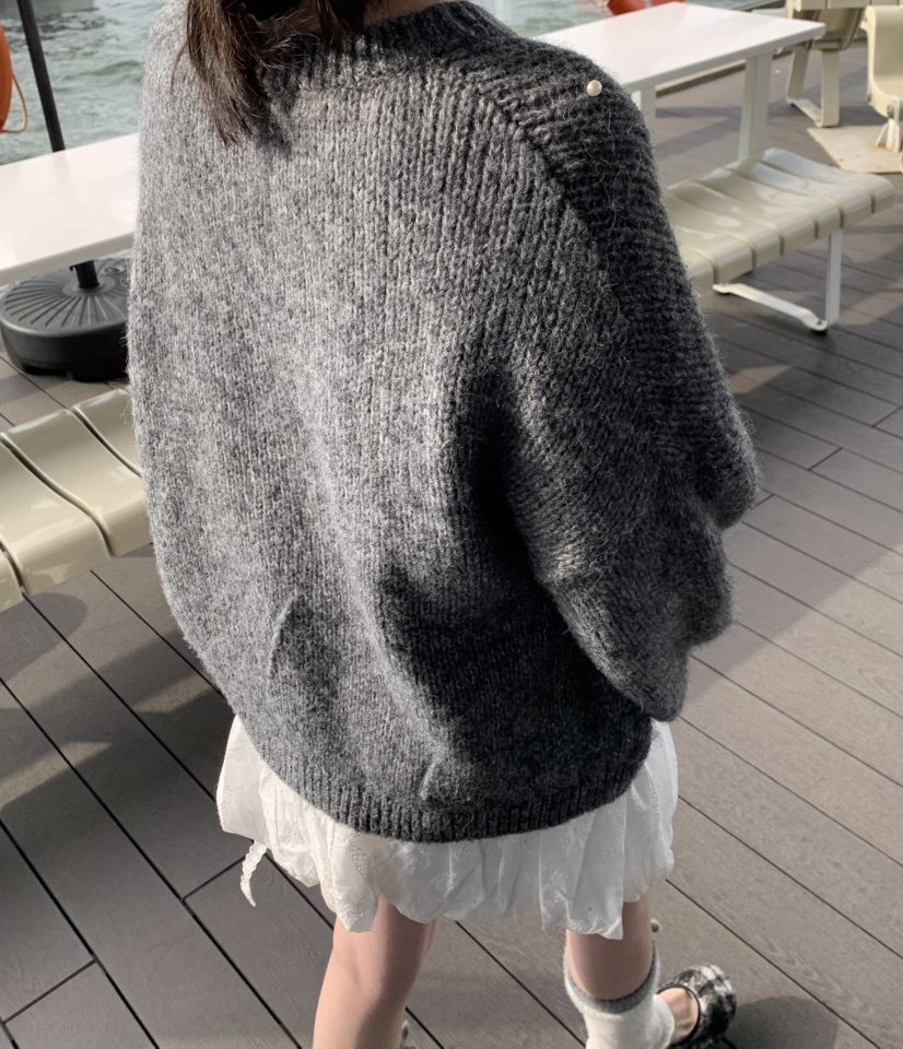 STICK WITH韓國直郵㊣女裝新款推薦職業25秋冬真品休閑針織衫STICK WITH針織衫