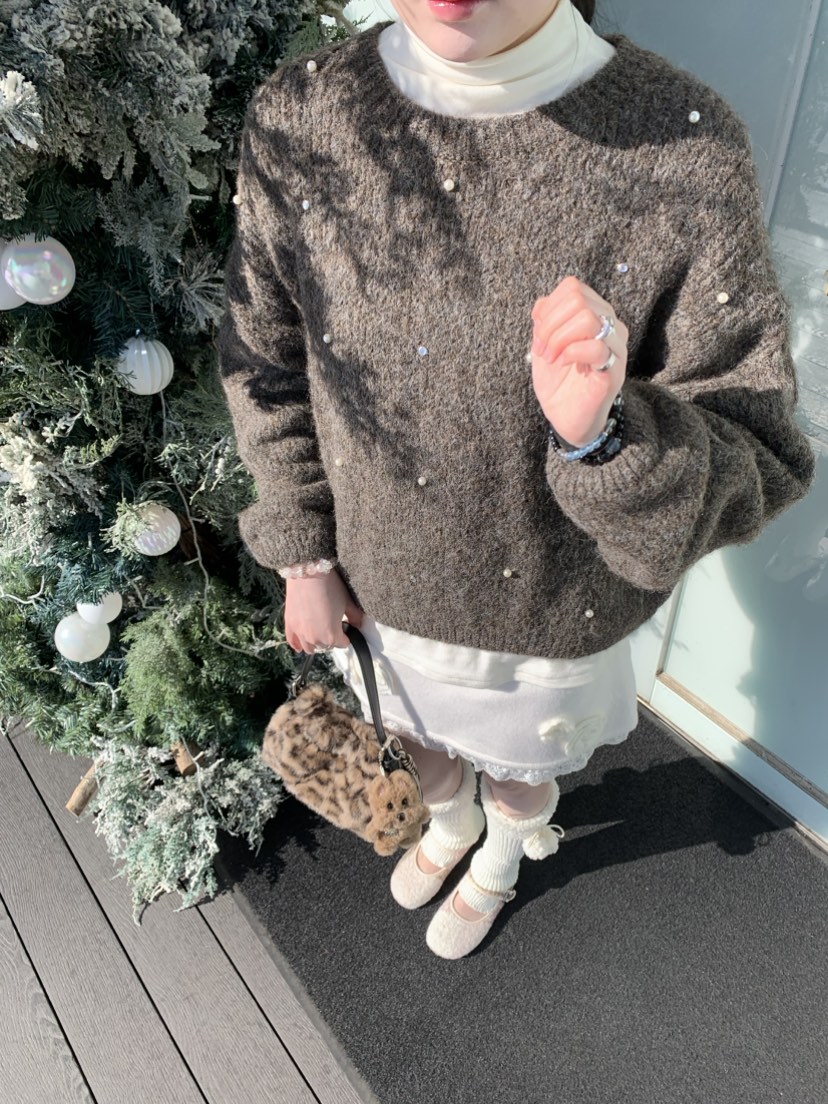 STICK WITH韓國直郵㊣女裝新款推薦職業25秋冬真品休閑針織衫STICK WITH針織衫