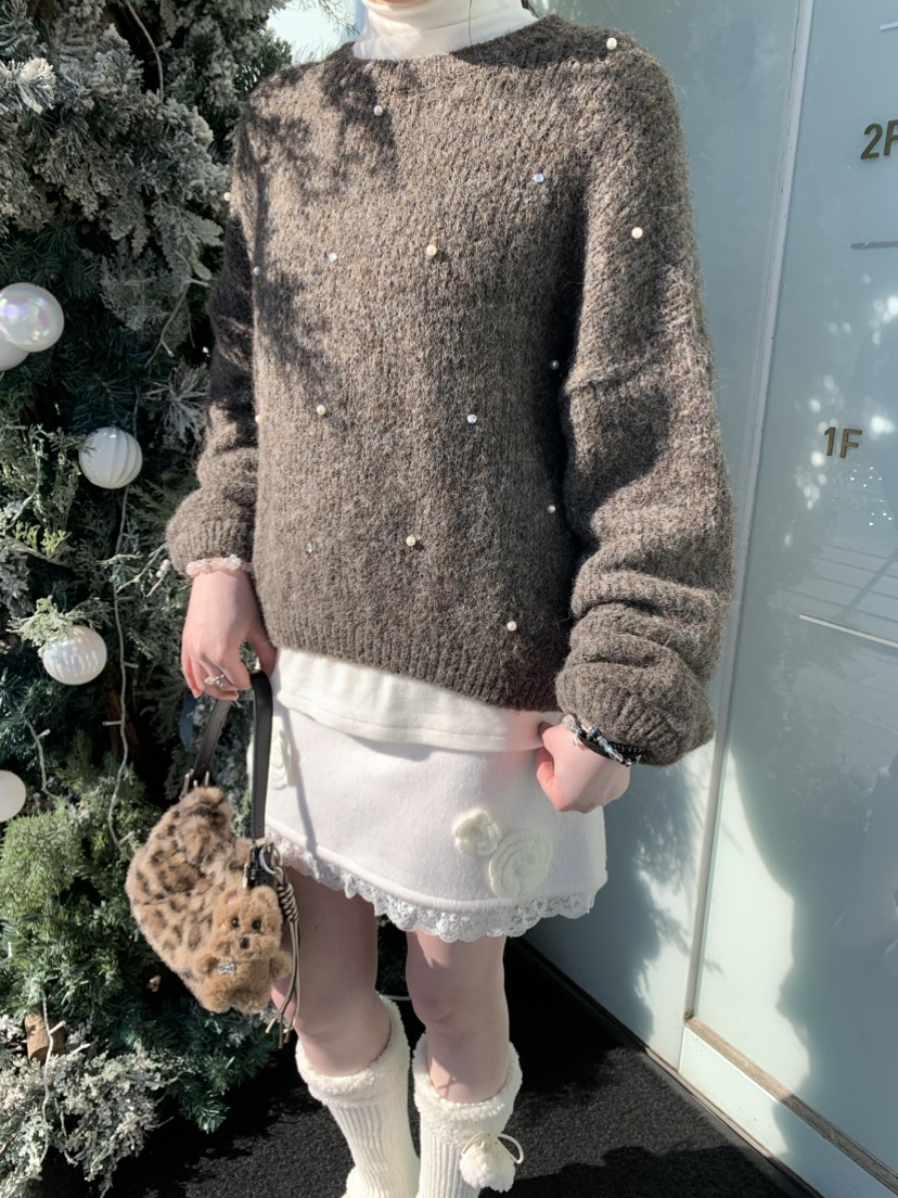 STICK WITH韓國直郵㊣女裝新款推薦職業25秋冬真品休閑針織衫STICK WITH針織衫