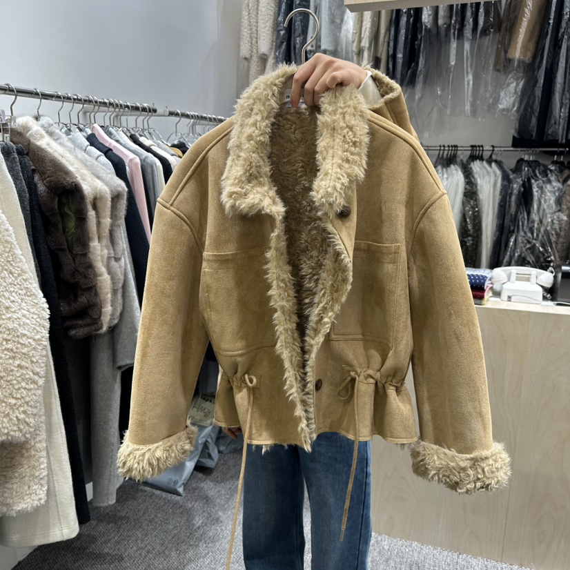 ANNA VERRY-P韓國代購㊣女裝新品推薦職業休閑25秋冬短款大衣ANNA VERRY-P短款大衣圖色1