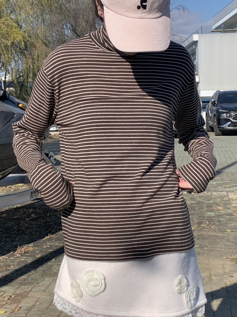 STICK WITH韓國代購㊣女士新品真品熱賣職業人氣25秋冬長袖T恤STICK WITH長袖T恤