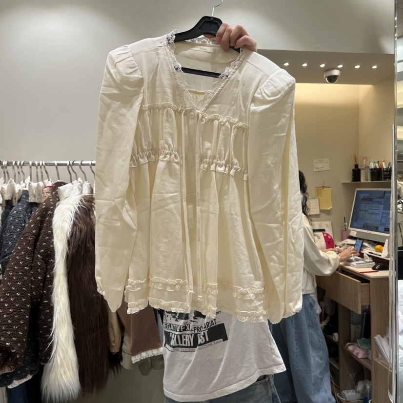 BY FLOW東大門㊣直郵女士新款休閑真品推薦人氣襯衫蕾絲衫BY FLOW襯衫/蕾絲衫圖色2