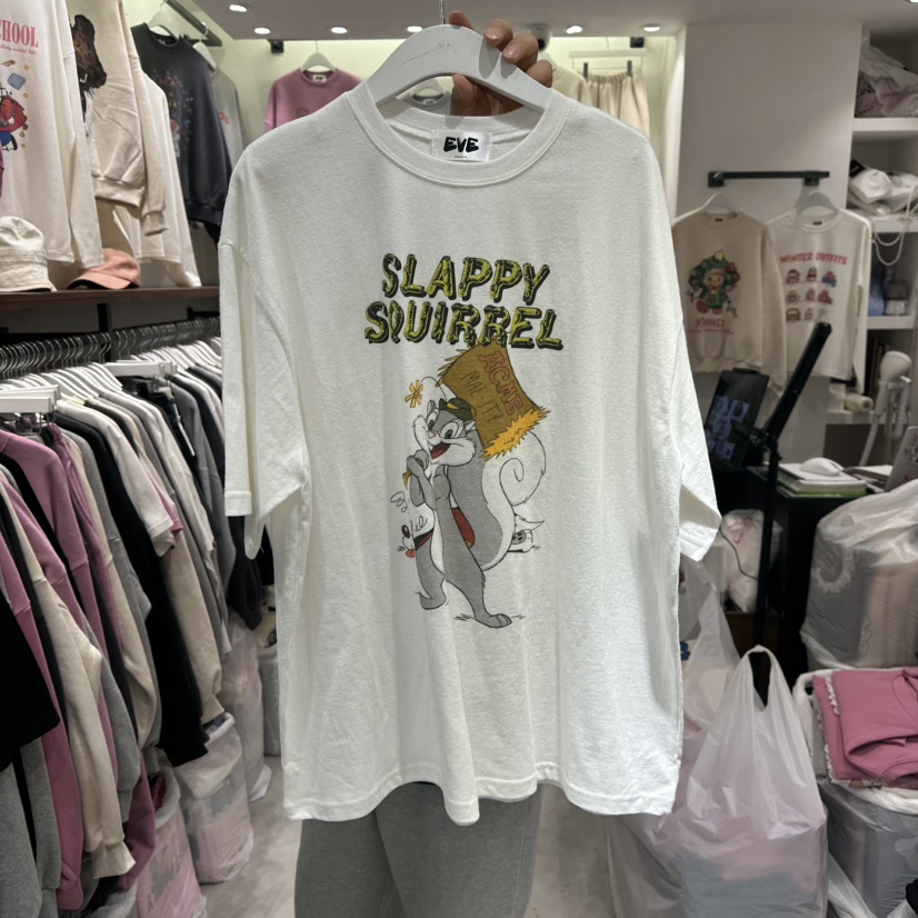 EVE韓國代購㊣女士新款25秋冬人氣熱賣職業推薦真品休閑T恤EVET恤圖色1