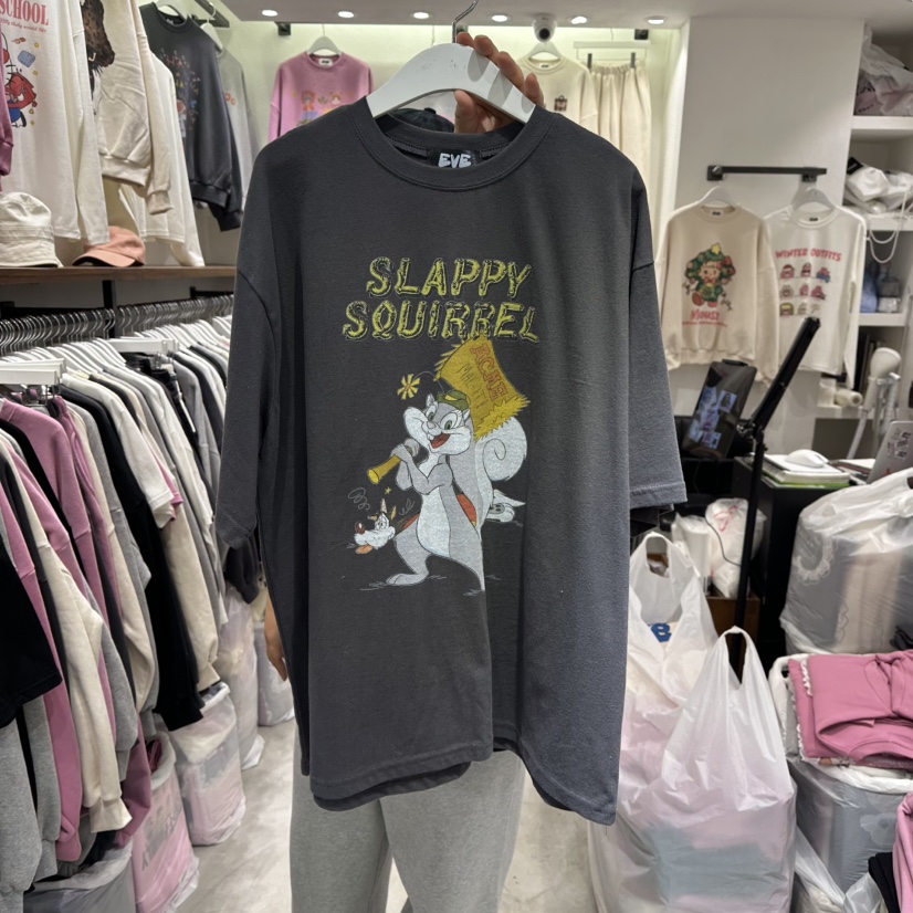 EVE韓國代購㊣女士新款25秋冬人氣熱賣職業推薦真品休閑T恤EVET恤圖色2