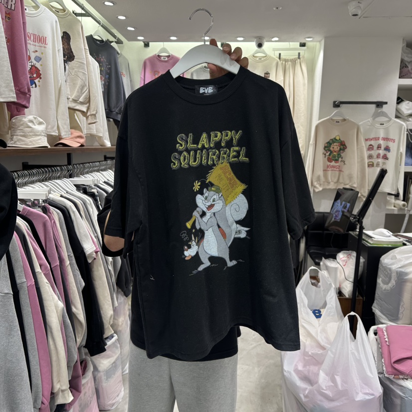 EVE韓國代購㊣女士新款25秋冬人氣熱賣職業推薦真品休閑T恤EVET恤圖色3