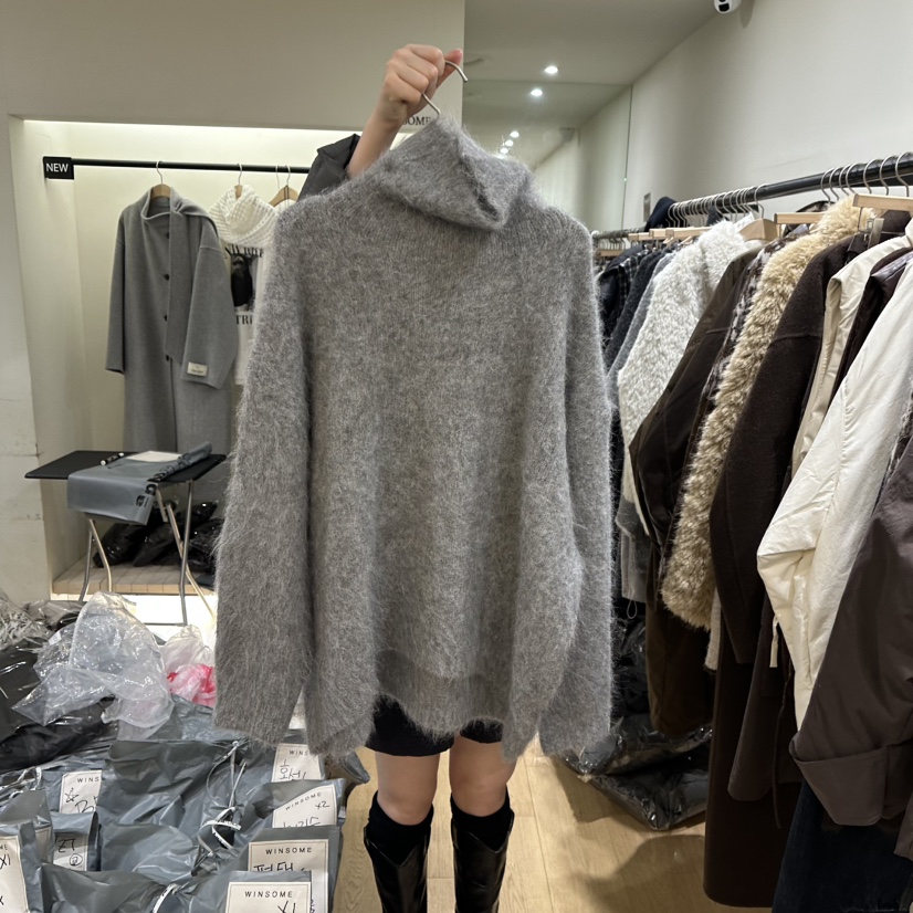 WINSOME東大門㊣直郵女士新品時尚休閑毛衣不含項鏈羊駝毛寬松WINSOME毛衣圖色3