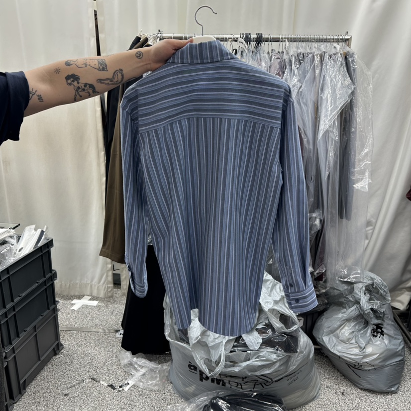 ONEBYTWO韓國直郵㊣女裝新品真品熱賣推薦25秋冬襯衫蕾絲衫條紋ONE BY TWO襯衫/蕾絲衫