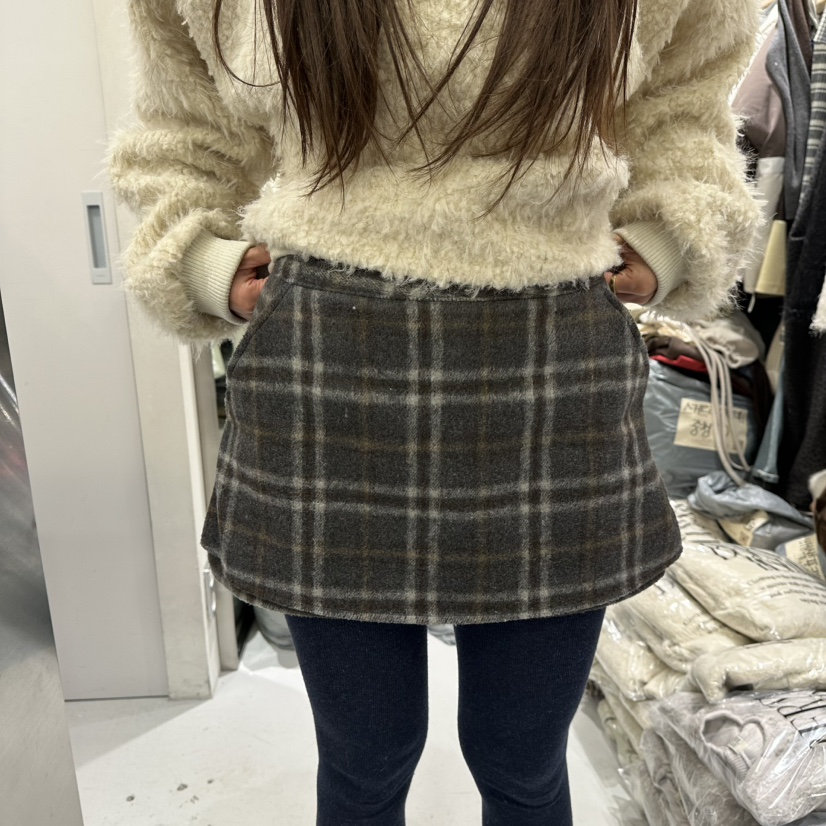 BERTHA韓國代購㊣女士新品熱賣25秋冬休閑真品人氣裙褲格紋BERTHA裙褲圖色1