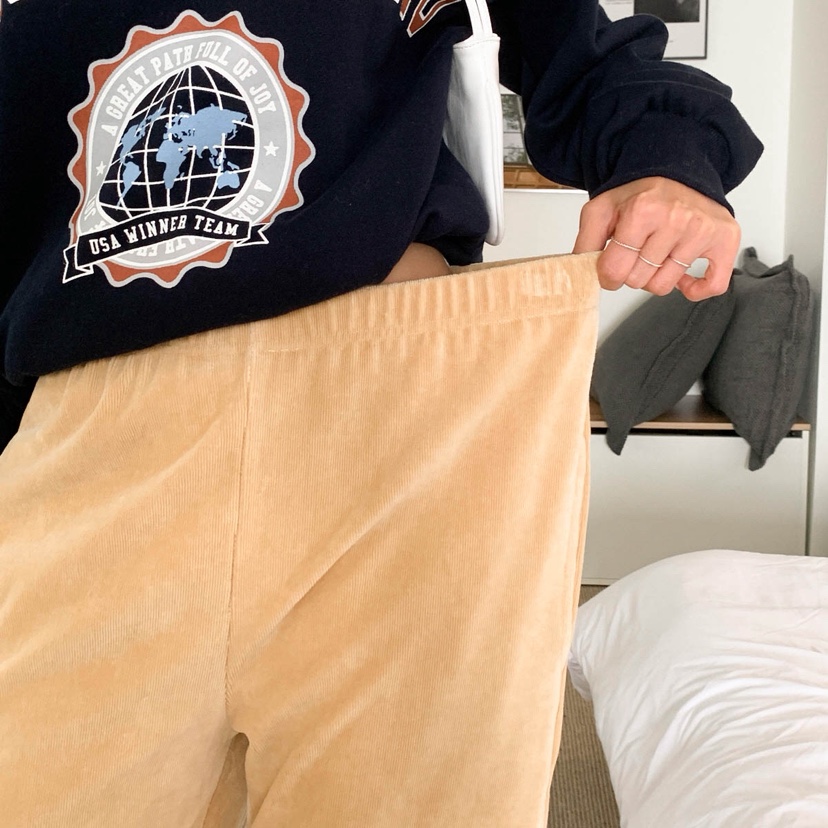 STICK WITH東大門㊣實拍女士新品推薦休閑時尚休閑褲絲絨褲STICK WITH休閑褲