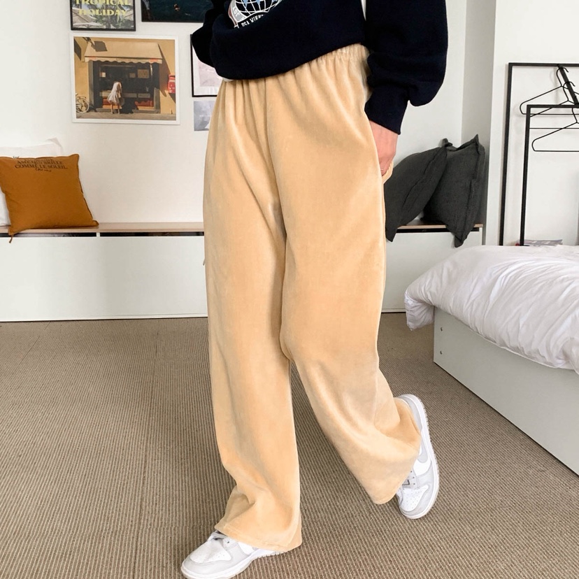 STICK WITH東大門㊣實拍女士新品推薦休閑時尚休閑褲絲絨褲STICK WITH休閑褲