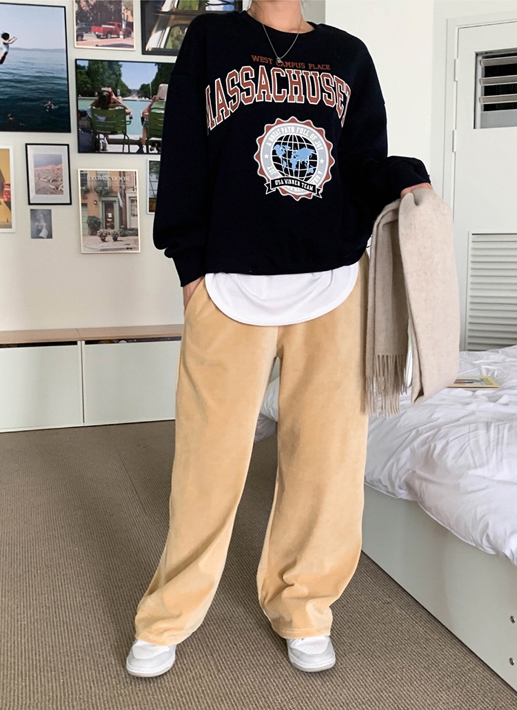 STICK WITH東大門㊣實拍女士新品推薦休閑時尚休閑褲絲絨褲STICK WITH休閑褲