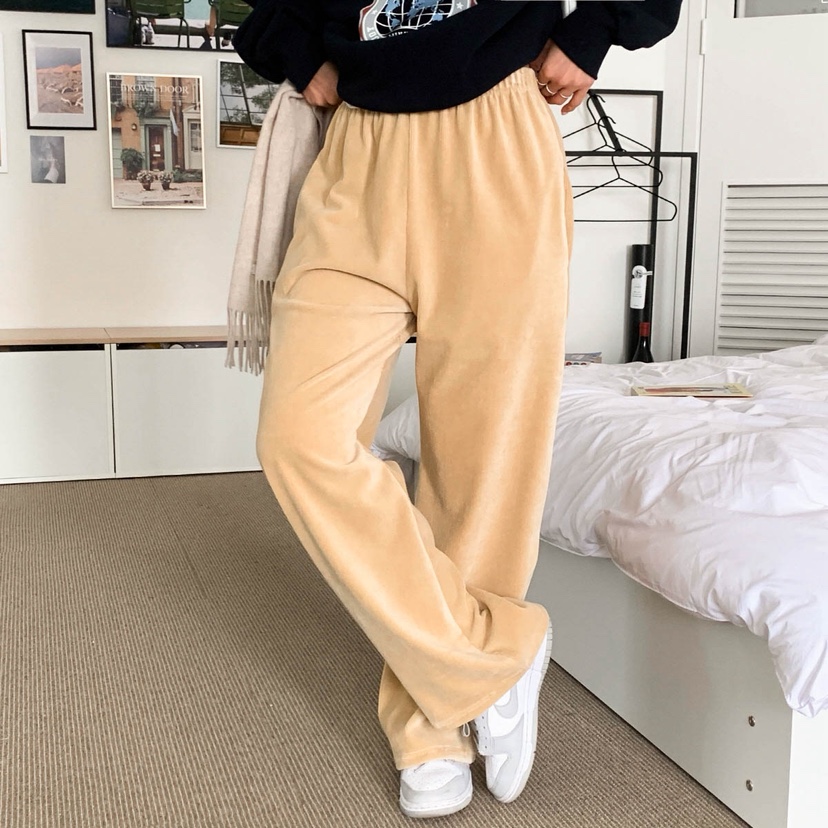 STICK WITH東大門㊣實拍女士新品推薦休閑時尚休閑褲絲絨褲STICK WITH休閑褲