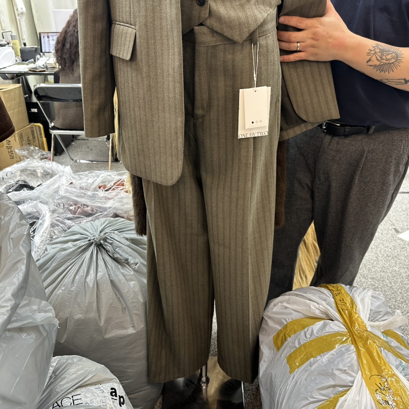 ONEBYTWO韓國直郵㊣女士新品休閑時尚人氣真品熱賣25秋冬休閑褲ONE BY TWO休閑褲圖色3