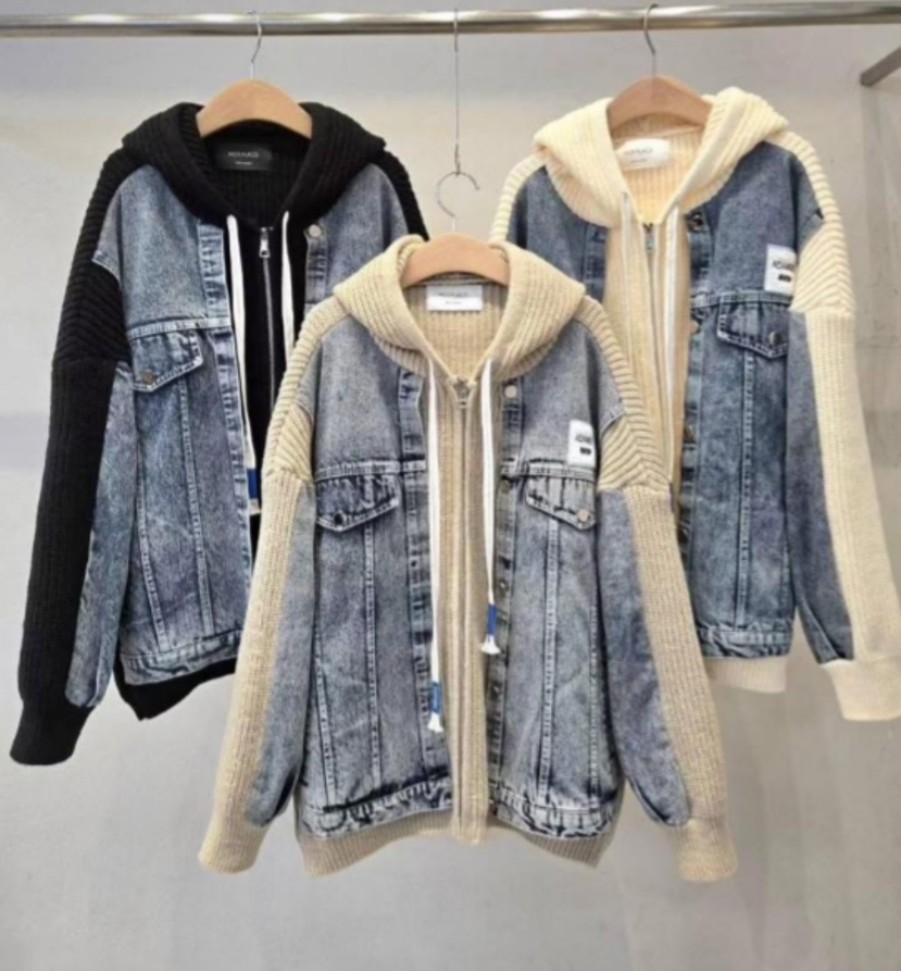 HOT PLACE韓國代購㊣女士新款推薦人氣夾克假兩件雙面連帽HOT PLACE_ISSUE/DREAM GIRIS夾克圖色3左三色