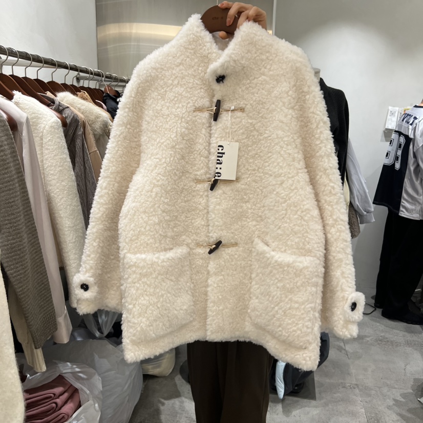 CHAE東大門㊣代購女裝新品休閑25秋冬時尚職業短款大衣羊毛CHAE短款大衣圖色1