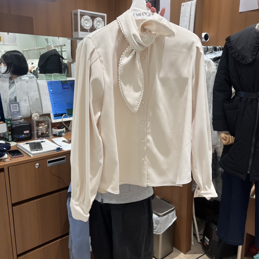 OGI東大門㊣實拍女裝新品熱賣25秋冬真品職業休閑襯衫蕾絲衫FLat OGI襯衫/蕾絲衫圖色2