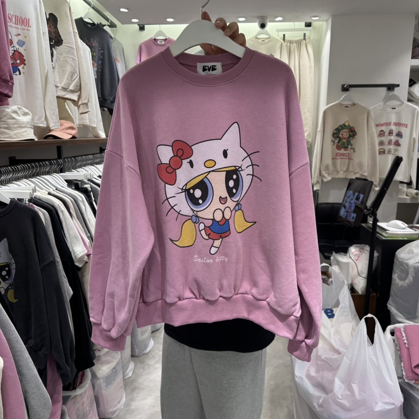 EVE東大門㊣實拍女裝新款熱賣人氣休閑時尚真品推薦衛衣加絨EVE衛衣圖色2