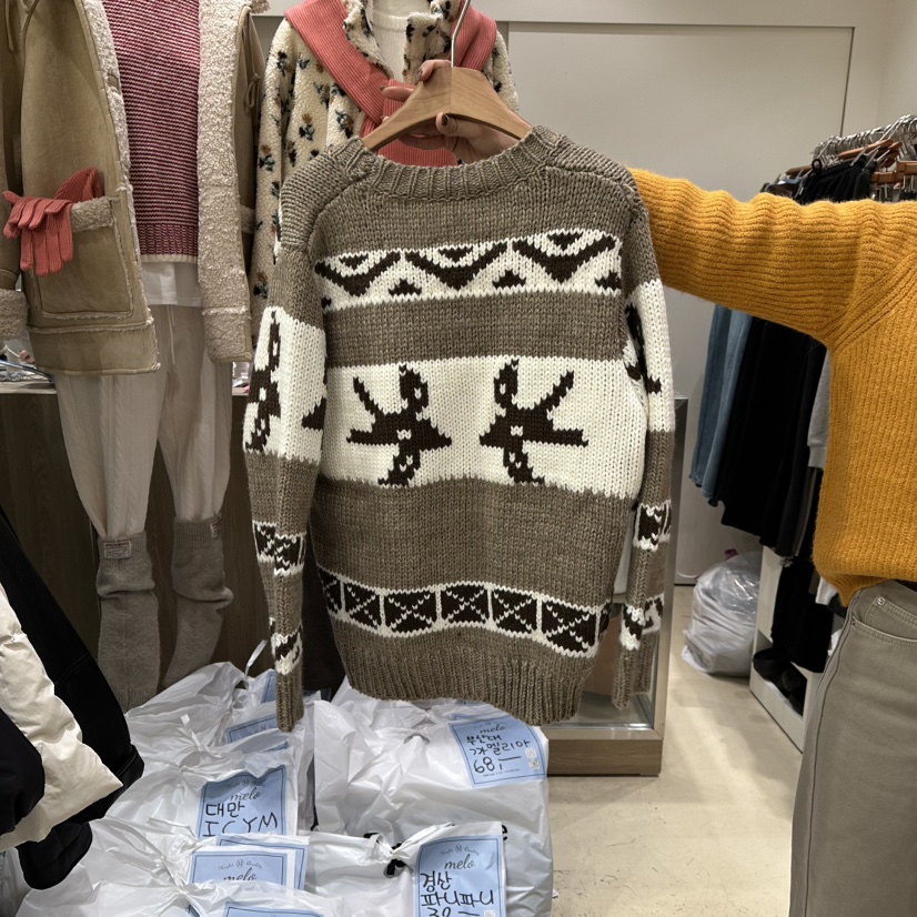 MELO韓國直郵㊣女士新款人氣職業25秋冬熱賣時尚針織衫開衫MELO針織衫