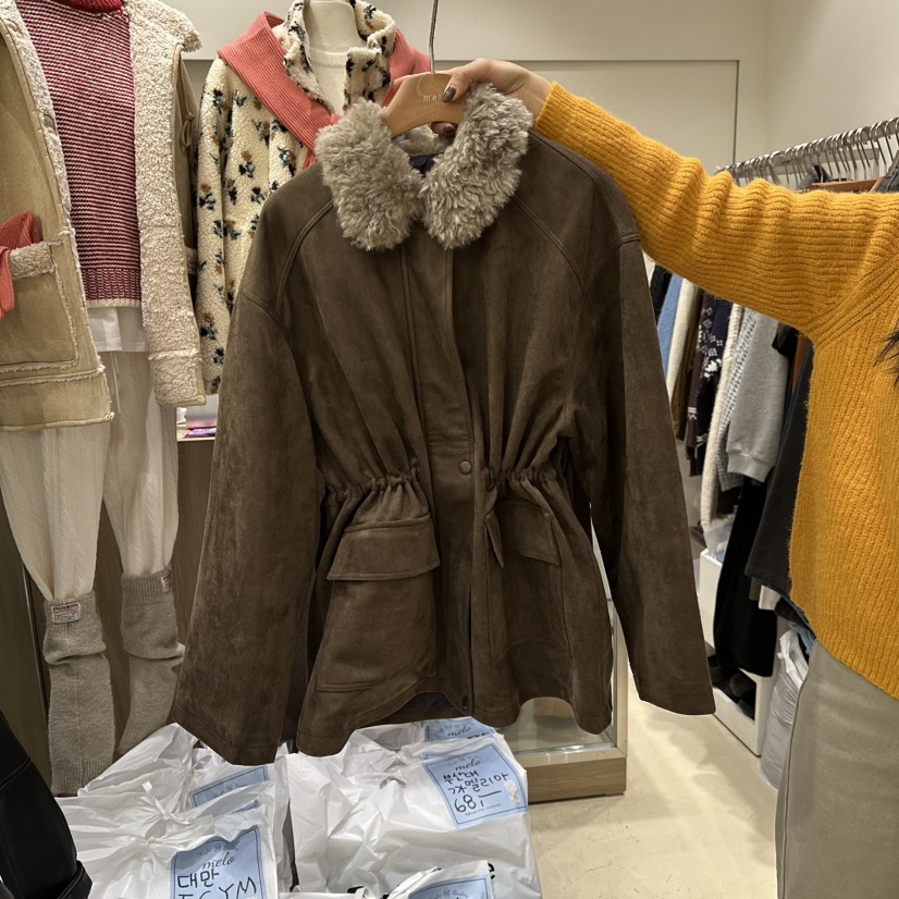 MELO東大門㊣直郵女士新款真品熱賣短款羽絨服中長款皮草鴨絨MELO短款羽絨服圖色1