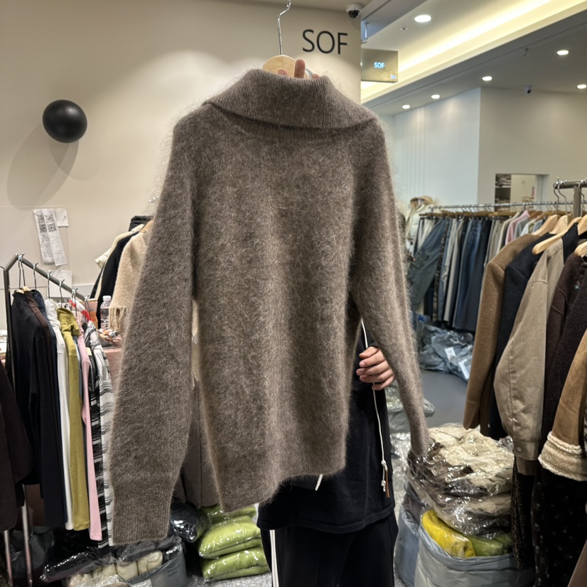 SOF東大門㊣實拍女士新款人氣真品熱賣25秋冬針織衫馬海毛紐扣SOF針織衫