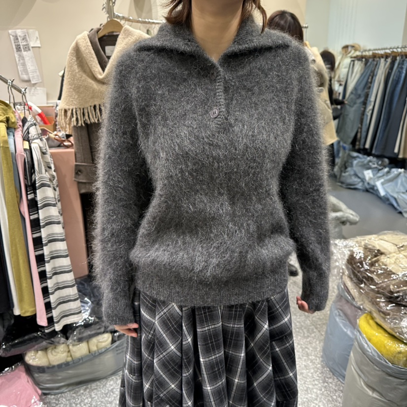 SOF東大門㊣實拍女士新款人氣真品熱賣25秋冬針織衫馬海毛紐扣SOF針織衫圖色1