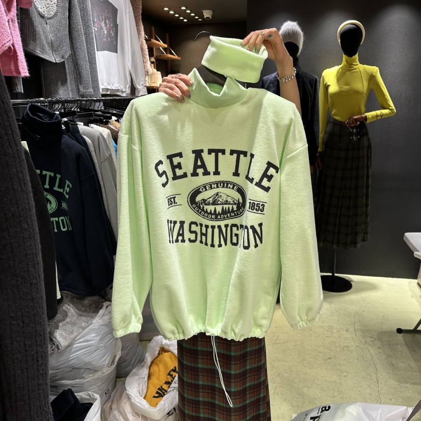 CHAVI東大門㊣實拍女裝新款時尚熱賣真品休閑25秋冬衛衣含頭飾CHAVI衛衣圖色1