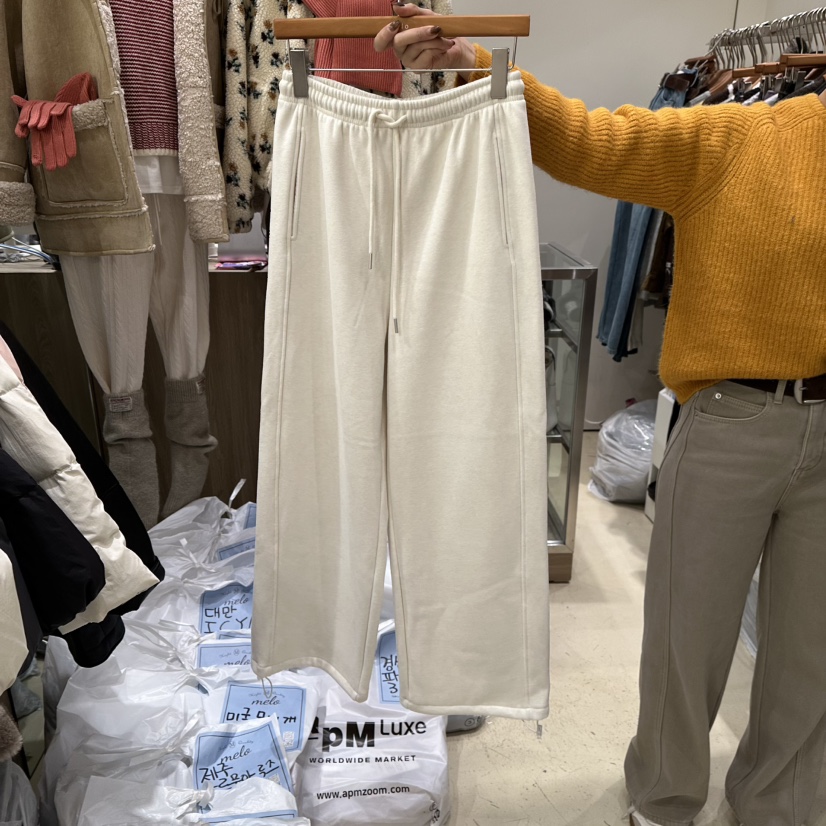 MELO韓國直郵㊣女士新款25秋冬時尚人氣真品職業休閑褲加絨MELO休閑褲圖色1