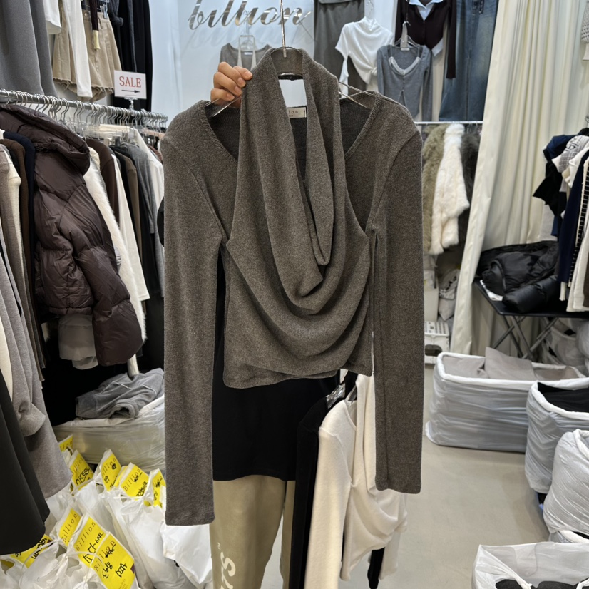 BILLION-L東大門㊣直郵女士新品熱賣休閑針織衫假兩件柔軟BILLION-L針織衫圖色2