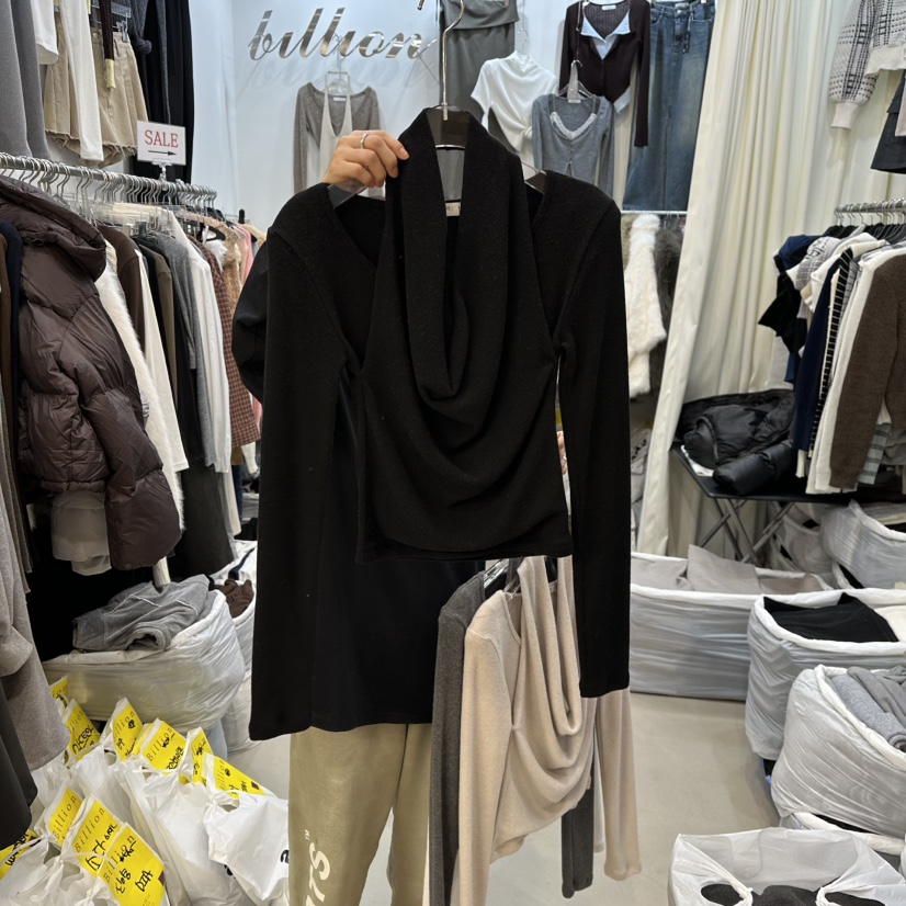 BILLION-L東大門㊣直郵女士新品熱賣休閑針織衫假兩件柔軟BILLION-L針織衫圖色3