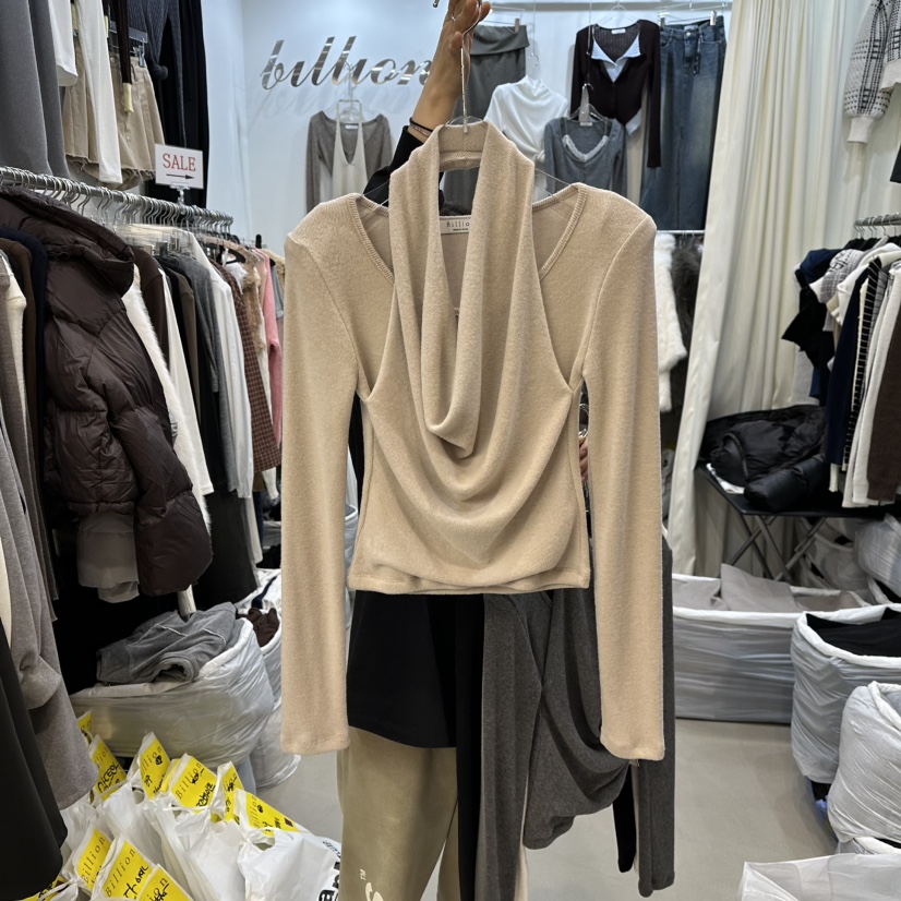 BILLION-L東大門㊣直郵女士新品熱賣休閑針織衫假兩件柔軟BILLION-L針織衫圖色4