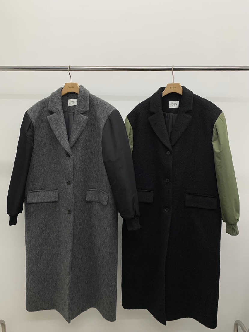 LOVE MY SANTA韓國代購㊣女士新款推薦時尚人氣中長款大衣Santa/LOVE MY SANTA中長款大衣