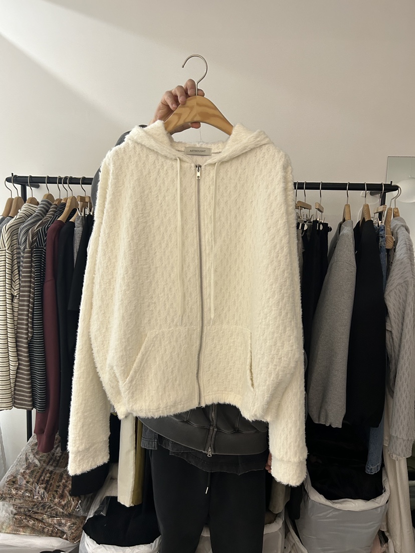 AS THOUGHT東大門㊣代購女士新款時尚人氣休閑衛衣開衫連帽AS THOUGHT衛衣圖色1