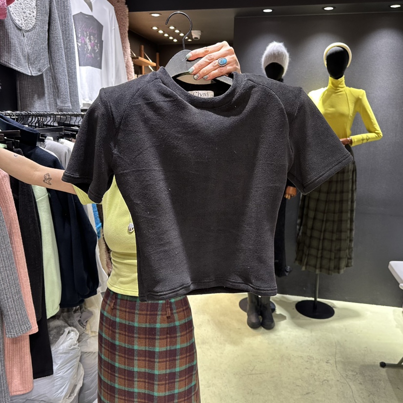 CHAVI東大門㊣實拍女裝新品25秋冬人氣時尚真品職業T恤保暖CHAVIT恤圖色3
