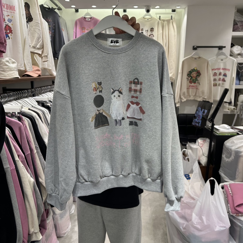 EVE韓國代購㊣女裝新品休閑真品推薦人氣熱賣職業25秋冬衛衣加絨EVE衛衣圖色2