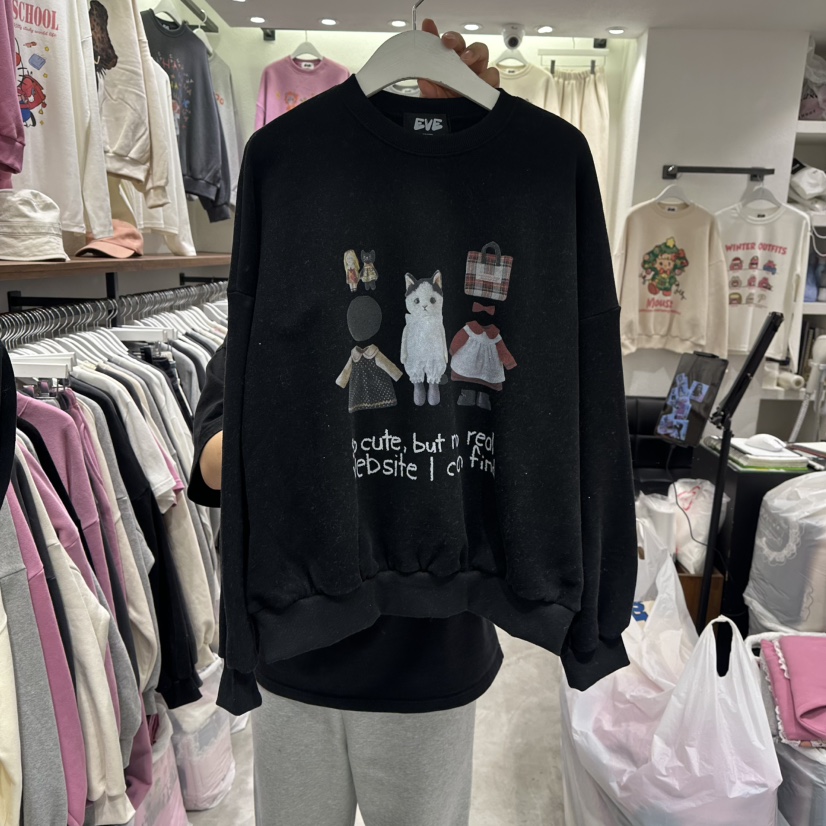 EVE韓國代購㊣女裝新品休閑真品推薦人氣熱賣職業25秋冬衛衣加絨EVE衛衣圖色3