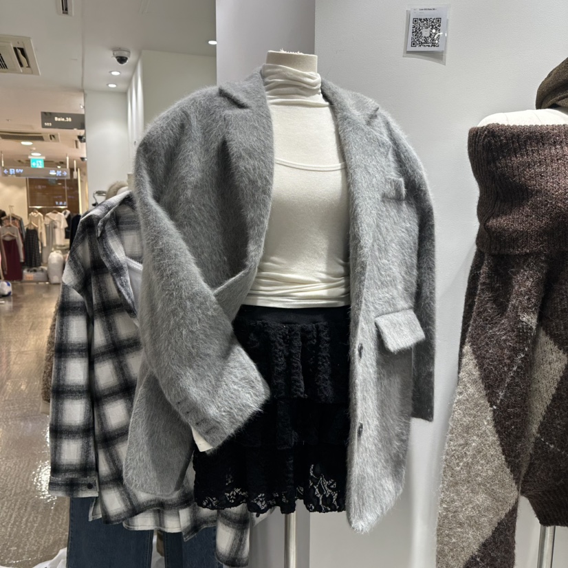 BAIE.38東大門㊣直郵女裝新品人氣職業真品推薦短款大衣毛皮BAIE.38短款大衣圖色1