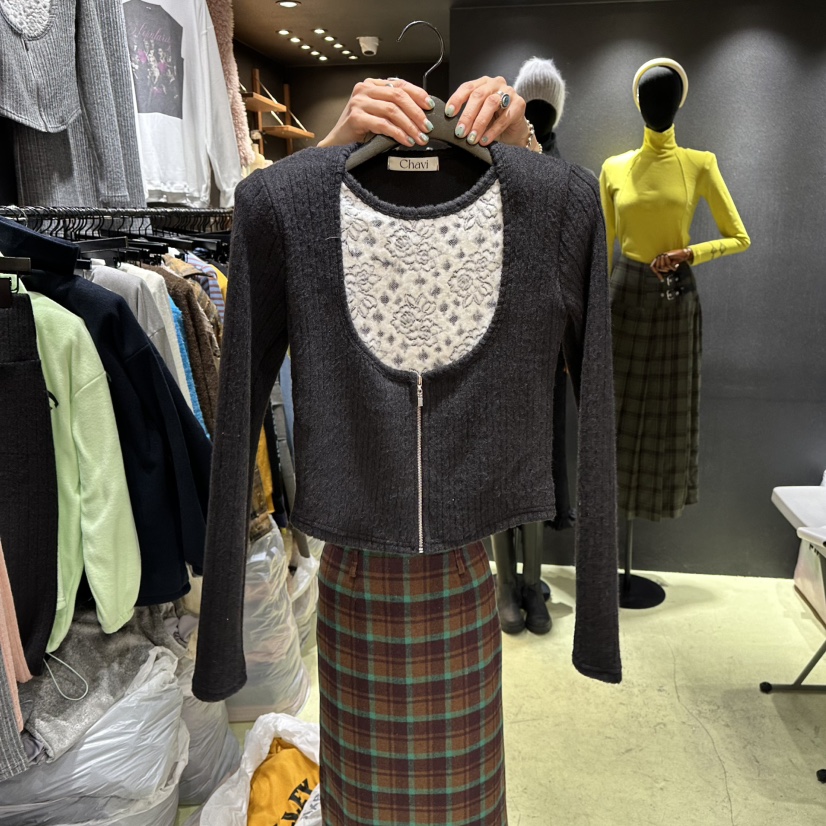 CHAVI東大門㊣直郵女裝新品職業熱賣人氣休閑真品時尚針織衫CHAVI針織衫圖色3