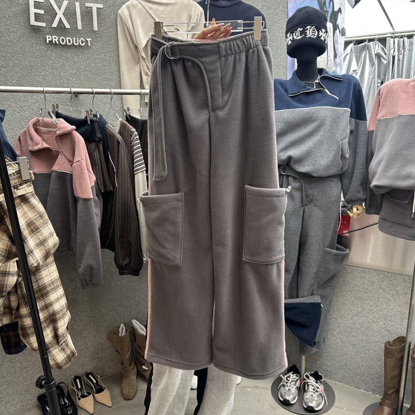 EXIT東大門㊣代購女士新品時尚休閑推薦職業25秋冬休閑褲羊毛EXIT休閑褲圖色1