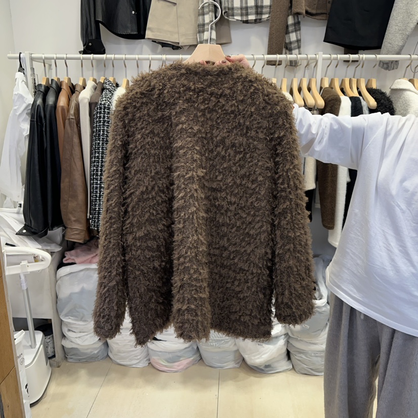 Q C韓國代購㊣女裝新款職業推薦熱賣時尚真品25秋冬短款大衣絨Republlc of qc短款大衣