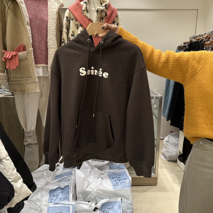 MELO韓國代購㊣女士新品推薦休閑真品熱賣職業25秋冬衛衣加絨MELO衛衣圖色2