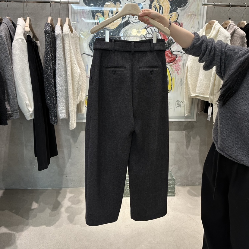 LAMAGIEPIE韓國直郵㊣女裝新品熱賣真品人氣時尚休閑休閑褲LAMAGIE GREY休閑褲