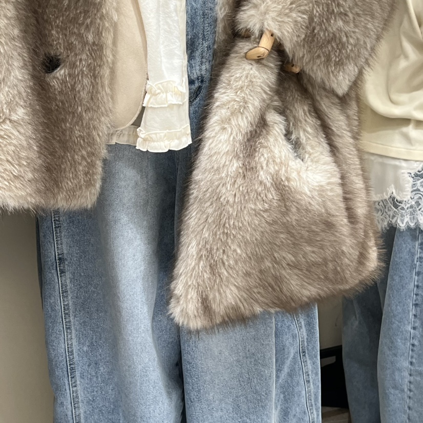 BY FLOW東大門㊣直郵女士新款休閑25秋冬職業推薦手提包毛絨BY FLOW手提包圖色1