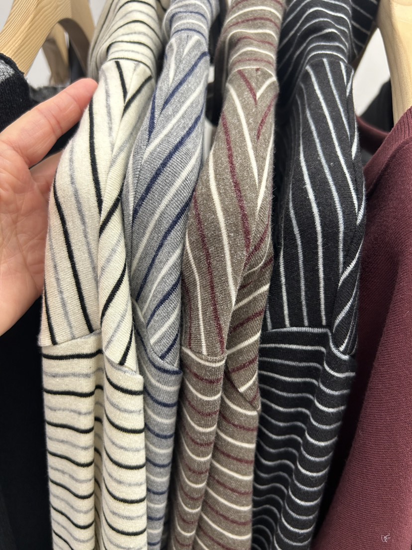 AS THOUGHT東大門㊣代購女裝新款推薦熱賣25秋冬長袖T恤條紋AS THOUGHT長袖T恤