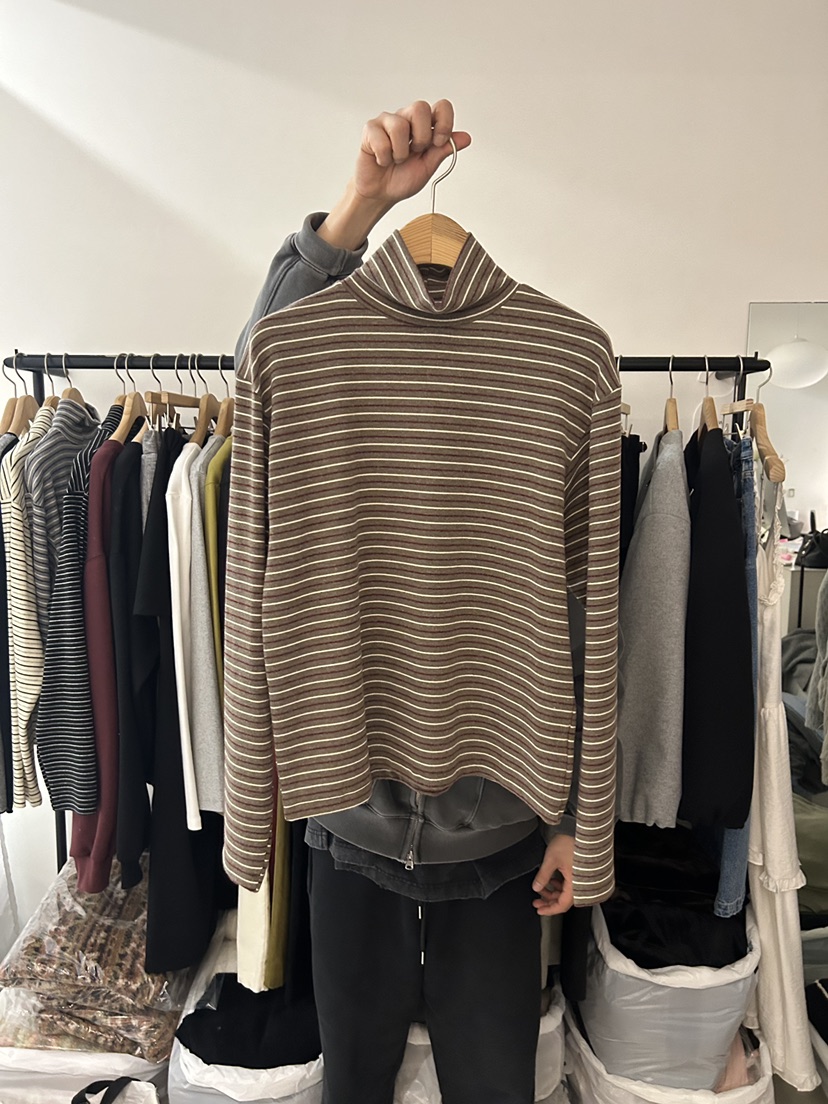 AS THOUGHT東大門㊣代購女裝新款推薦熱賣25秋冬長袖T恤條紋AS THOUGHT長袖T恤圖色3