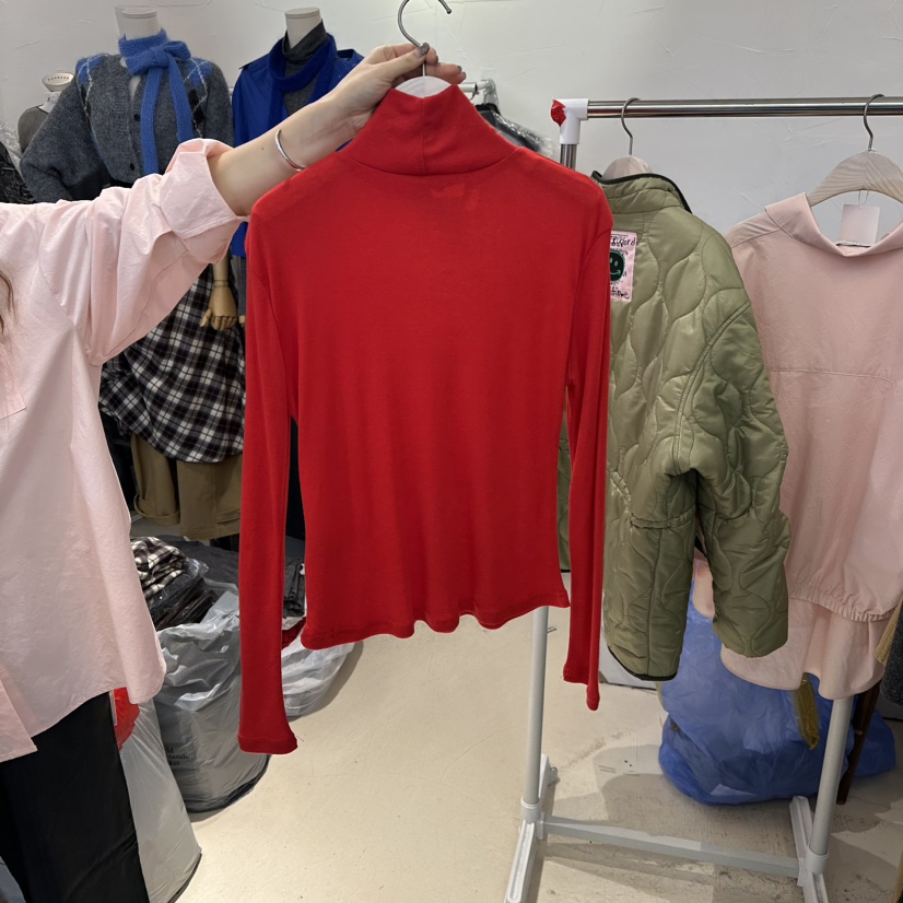 FLORAL韓國代購㊣女士新款熱賣職業真品25秋冬長袖T恤天絲羊毛FLORAL長袖T恤