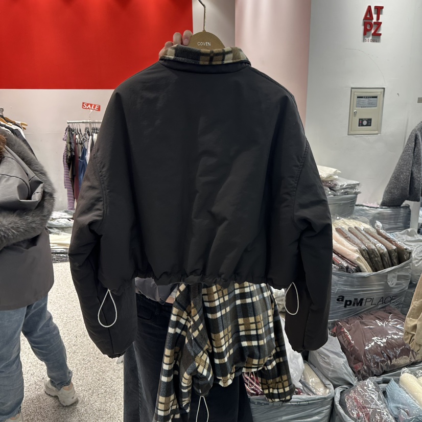 ATPZ東大門㊣代購女裝新款人氣推薦休閑夾克羊毛衫兩面穿格子ATTENTION PLEAES夾克