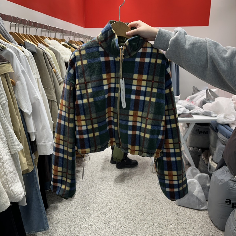 ATPZ東大門㊣代購女裝新款人氣推薦休閑夾克羊毛衫兩面穿格子ATTENTION PLEAES夾克