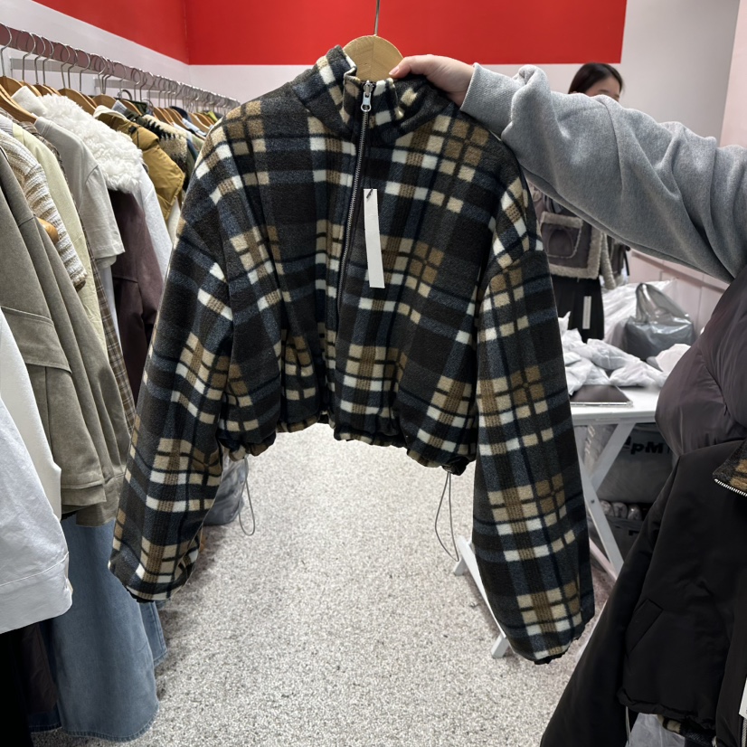ATPZ東大門㊣代購女裝新款人氣推薦休閑夾克羊毛衫兩面穿格子ATTENTION PLEAES夾克