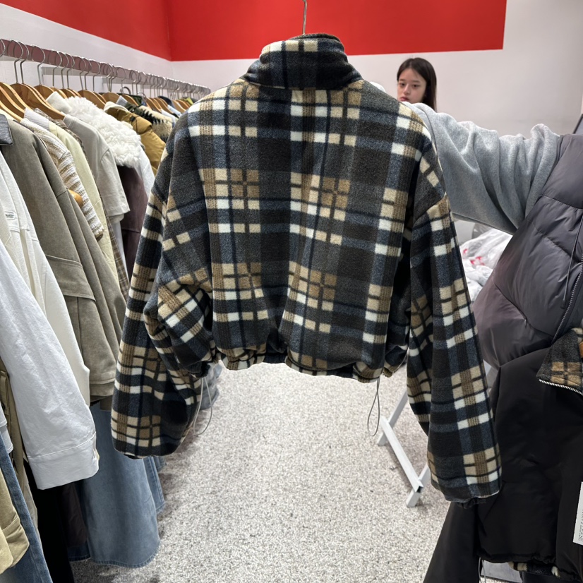 ATPZ東大門㊣代購女裝新款人氣推薦休閑夾克羊毛衫兩面穿格子ATTENTION PLEAES夾克